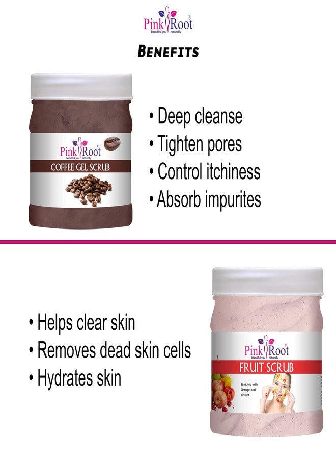 Pink Root Coffee Gel Scrub 500gm with Fruit Scrub 500gm - Image 5