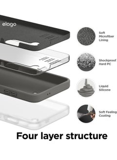 Elago elago Liquid Silicone for Samsung Galaxy S24 Plus case cover Full Body Screen Camera Protective, Shockproof, Slim, Anti-Scratch Soft Microfiber Lining - Medium Grey  - Image 3