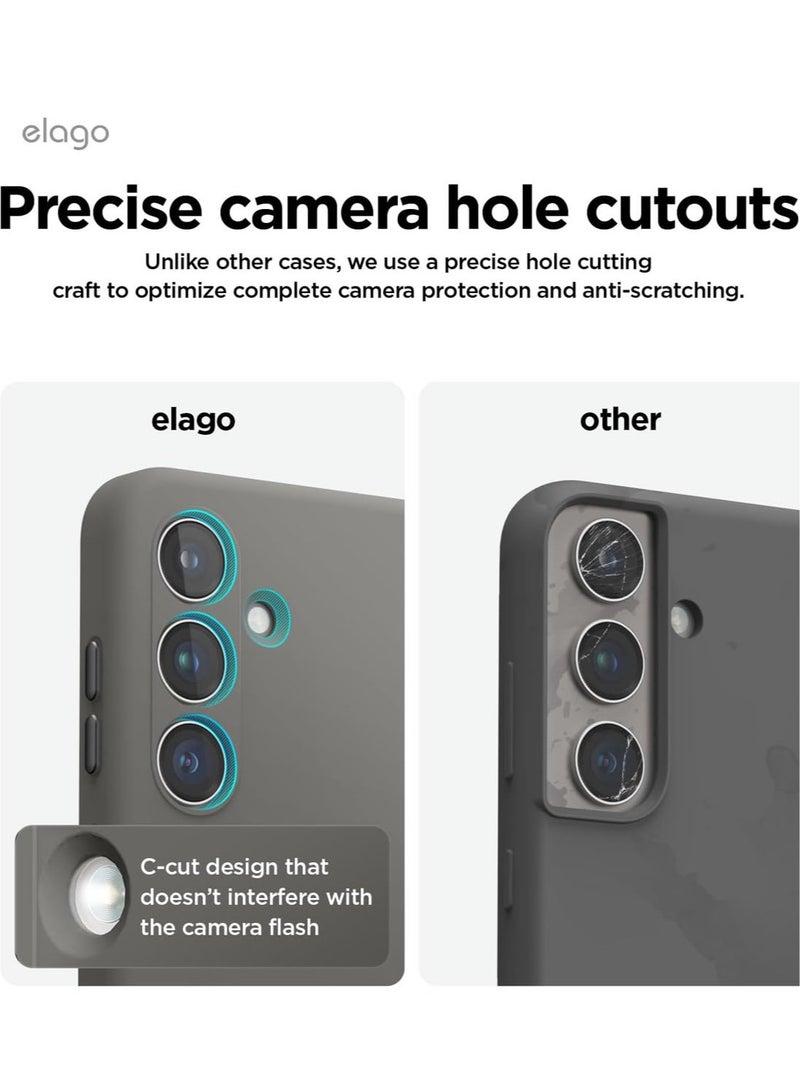 elago Liquid Silicone for Samsung Galaxy S24 Plus case cover Full Body Screen Camera Protective, Shockproof, Slim, Anti-Scratch Soft Microfiber Lining - Medium Grey - Image 5