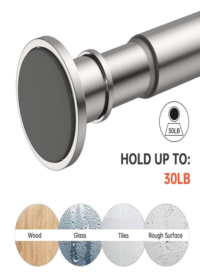 BRIOFOX Industrial Shower Curtain Rod - Never Rust Non-Slip 43-72 Inch 304 Stainless Steel, Brushed Nickel - Image 4