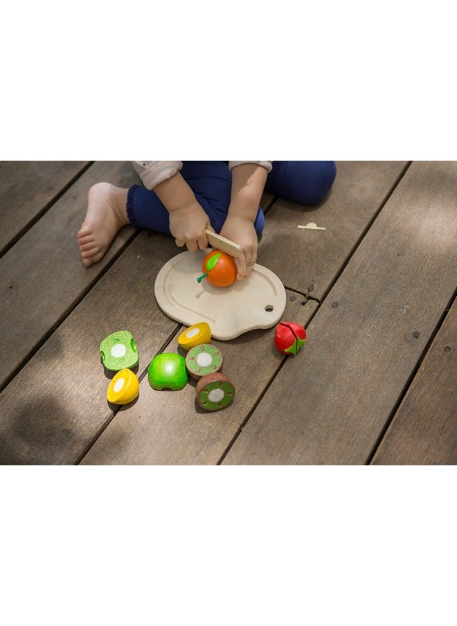 PlanToys 7 Piece Assorted Fruit Kitchen Food Playset (3600) | Sustainably Made From Rubberwood And Non-Toxic Paints And Dyes  - Image 4