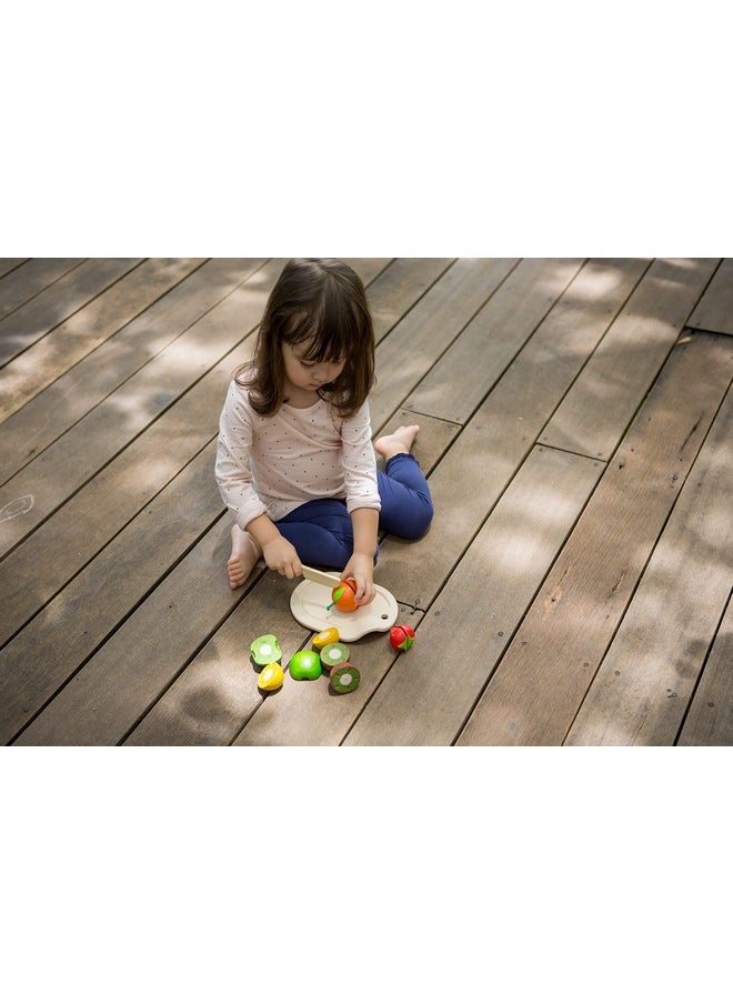 PlanToys 7 Piece Assorted Fruit Kitchen Food Playset (3600) | Sustainably Made From Rubberwood And Non-Toxic Paints And Dyes  - Image 2