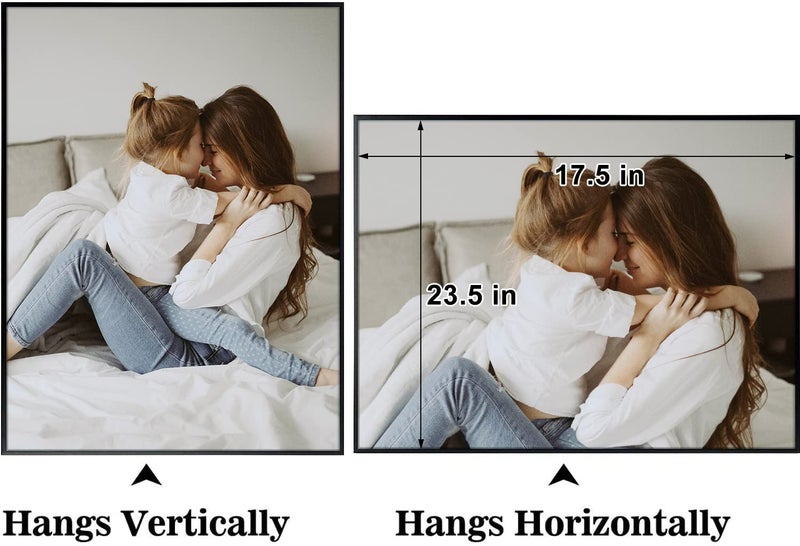 Frametory, 18x24 Aluminum Picture Frame, Real Glass Front, Display 18 x 24 Photo for Wall, 18 by 24 Poster Frame, Hook for Horizontal/Vertical Mount (Black 1 Pack) - Image 5