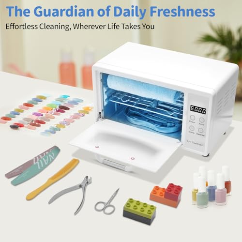 CGBE Nail Tool Sterilizer: 10L Large Sterilizer for Nail Tools with Timer Setting, Multi-Functional UV Cleaning Cabinet for Nail Tools, Home Use, Barbers, Beauty Salons, and Spas - Image 4