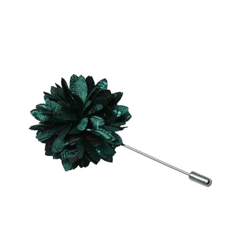GUSLESON Dark Green Mens Paisley Wedding Necktie Pocket Square Cufflinks and Lapel Pin Brooch Set (IN6105-33) - Image 4