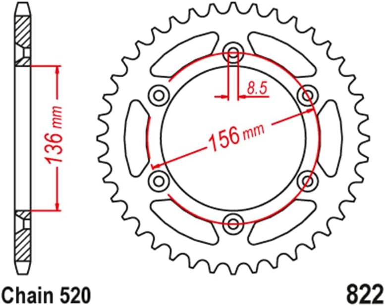 QASULER 520 Motorcycle Rear Sprocket (42 Teeth) - Image 2