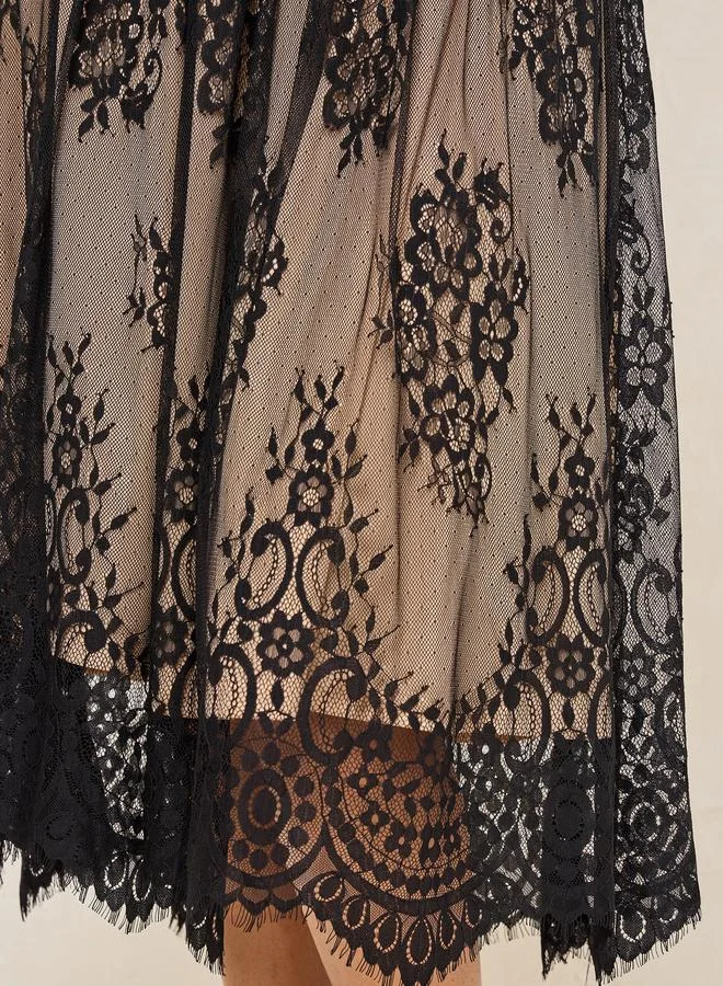 Styli Styli Lace Insert Midi Skirt