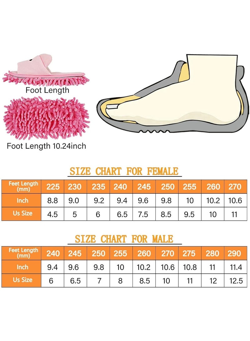 SYOSI Cleaning Floor Slippers, Pair Detachable Mop Slippers Shoes Microfiber Chenille Soft Comfortable Dust Dirt Hair Cleaner, Men and Women Washable Unisex Dusting Slippers M - Image 5