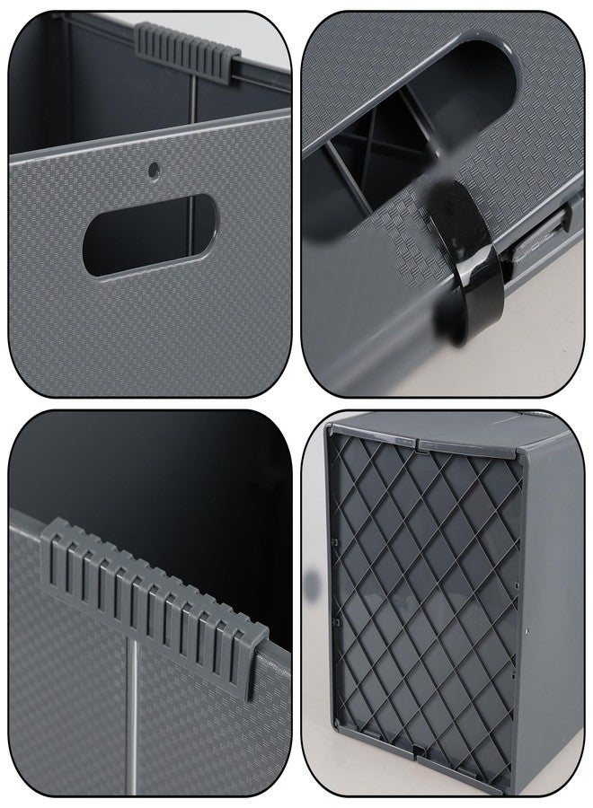 Cand Collapsible Plastic Storage Cubes, Grey Cube Organizer Bins, 4-Pack - Image 5