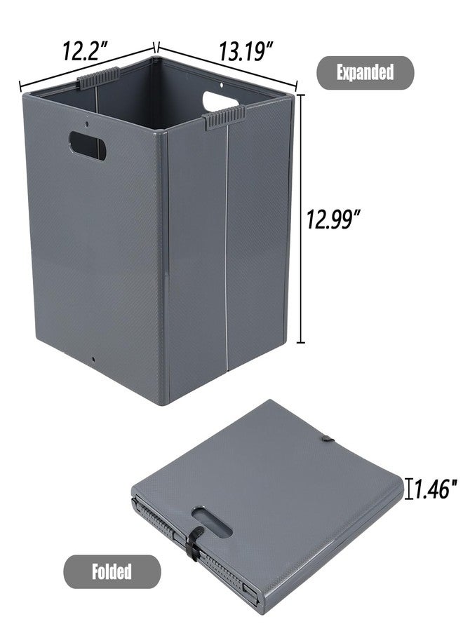 Cand Collapsible Plastic Storage Cubes, Grey Cube Organizer Bins, 4-Pack - Image 2