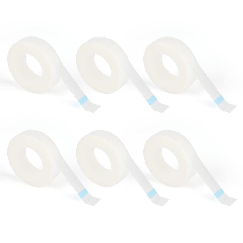 G2PLUS 6 Rolls PE Micropore Medical Tape Roll, 1/2'' x 59 Yards Lash Tape, Eyelash Tape for Eyelash Extensions, Wound, Sensitive Skin - Individual Package (Transparent) - Image 1