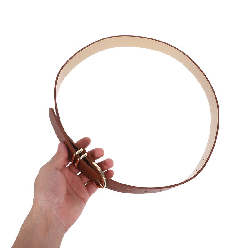 Women Chic O Ring Buckle Waist Belt For Jeans Dresses Camel Color Casual Style - Image 5