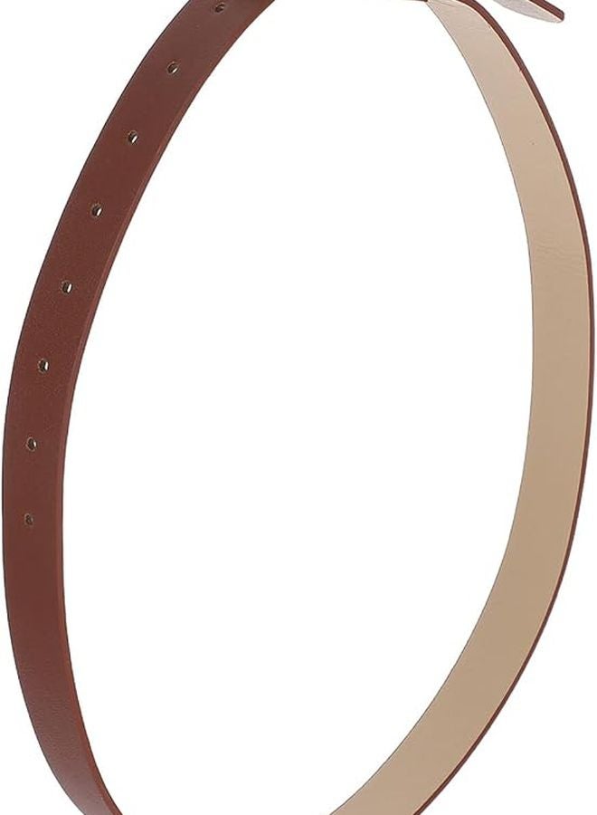 Women Chic O Ring Buckle Waist Belt For Jeans Dresses Camel Color Casual Style - Image 1