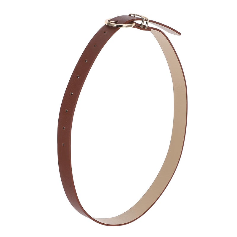 Women Chic O Ring Buckle Waist Belt For Jeans Dresses Camel Color Casual Style - Image 2