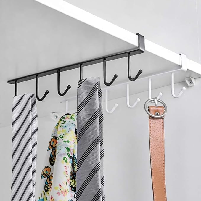 GNOLY GNOLY Kitchen Bathroom Cabinets Cupboards Pantries Shelves Counter Table Organizer Hook Hanger Cabinet Under Shelf Hanging Storage 6 Hooks Hanger  - Image 3