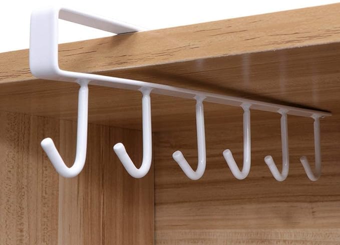 GNOLY GNOLY Kitchen Bathroom Cabinets Cupboards Pantries Shelves Counter Table Organizer Hook Hanger Cabinet Under Shelf Hanging Storage 6 Hooks Hanger  - Image 2