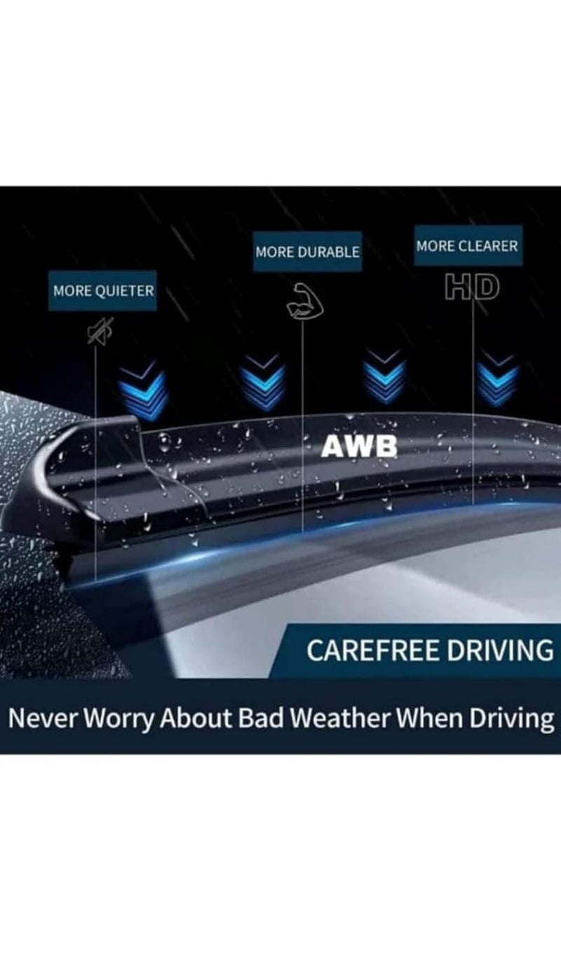 AWB® Front Wiper Blades Compatible with Evoque(2011-2018 model) Pack of 2 - Image 3