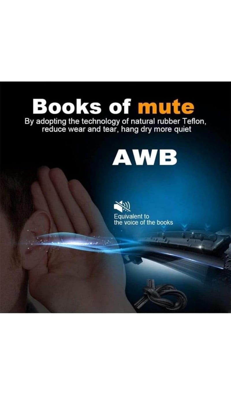 AWB® Front Wiper Blades Compatible with Evoque(2011-2018 model) Pack of 2 - Image 2