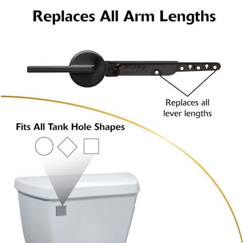 Korky StrongARM Metal Toilet Handle and Lever - Universal to Fit Front, Angled, Side, Left, and Right Mount Toilets - Contemporary Style in Matte Black - Image 4