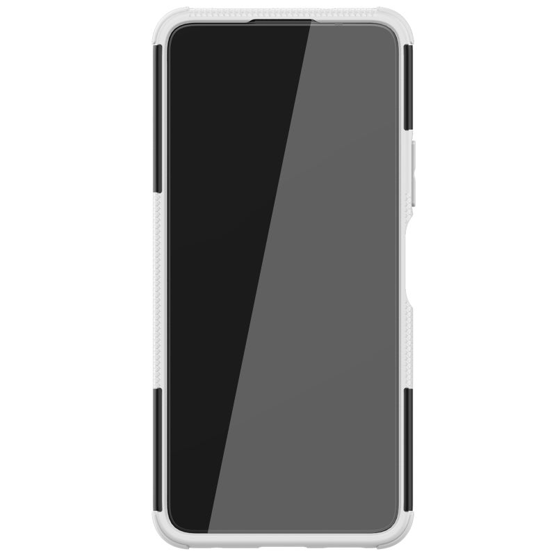 HuHa Case Cover For Xiaomi Poco X3 GT Tire Texture Shockproof TPU+PC Protective Case with Holder(White) - Image 3