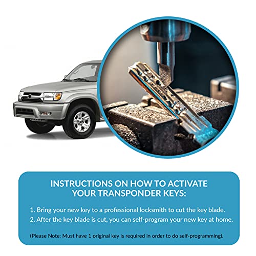 Keyless2Go Replacement for New Uncut Transponder Ignition 4C Chip Car Key TOY43 - Image 4