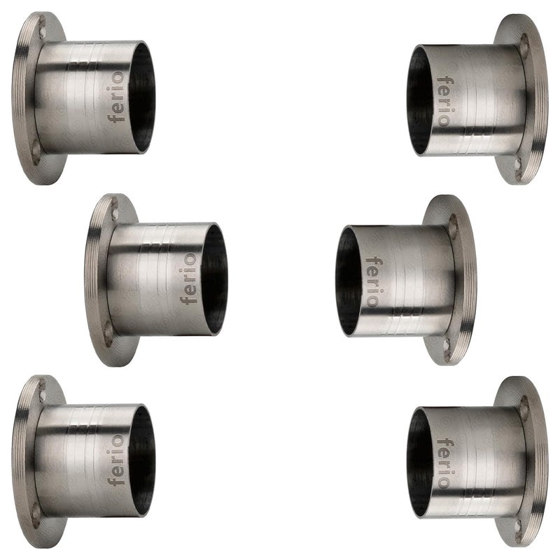Ferio Curtain Brackets Full Set Wall to Wall for Window Curtain and Door Curtain Pipe Holder for Curtain Rod End Caps Double Curtain Rod Holders Bracket Curtain Holders Pack of 6Stainless Steel - Image 1
