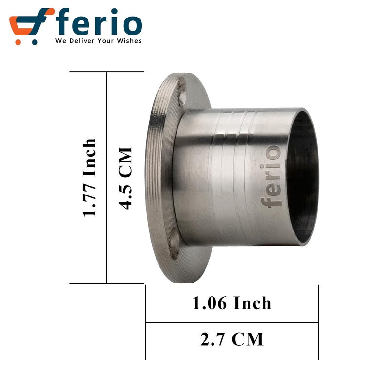 Ferio Curtain Brackets Full Set Wall to Wall for Window Curtain and Door Curtain Pipe Holder for Curtain Rod End Caps Double Curtain Rod Holders Bracket Curtain Holders Pack of 6Stainless Steel - Image 2