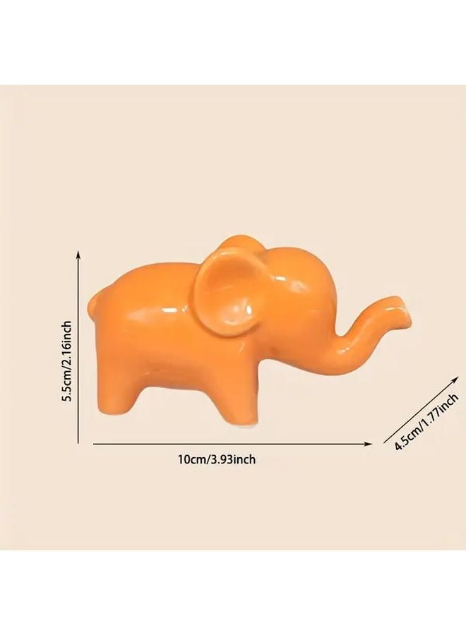 3PCS European Style Abstract Ceramic Elephant Statues Handmade Home Decor Accents - Image 3