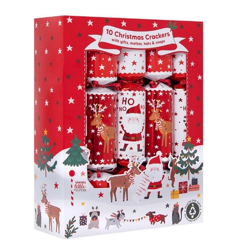 RSW 10 Family Santa and Yelpers 12 Inch Christmas Crackers – Premium Holiday Party Favors and Seasonal Fun for Kids and Family, Perfect for Festive Celebrations and Gifts - Image 1