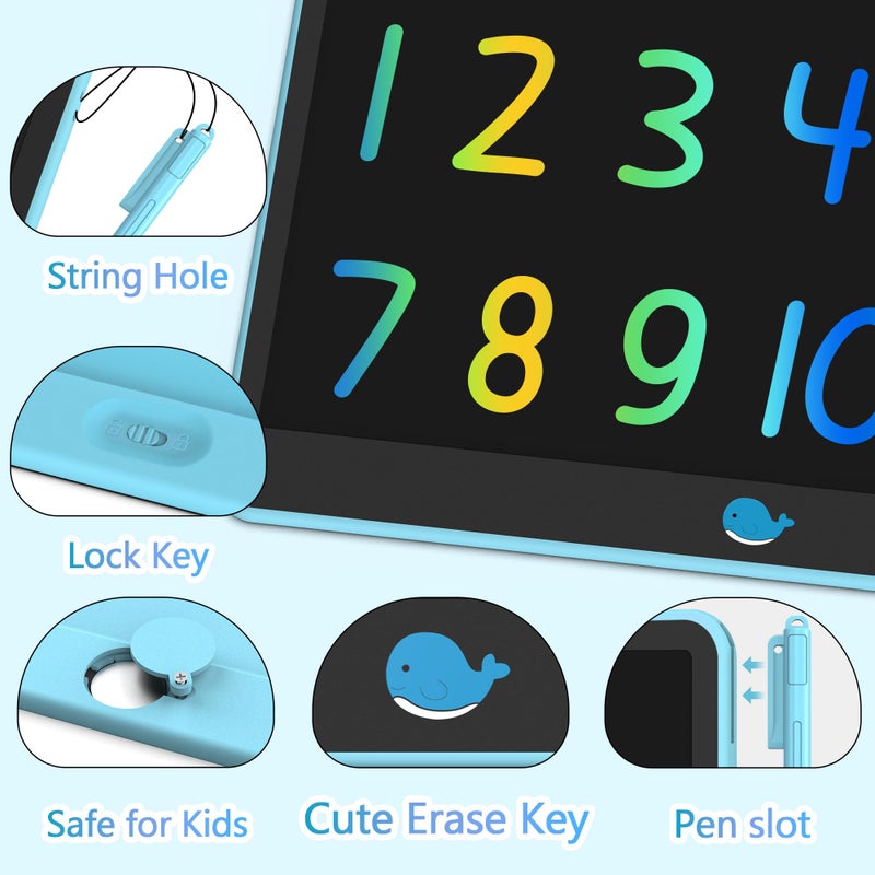 Hockvill LCD Writing Tablet for Kids 16 Inch, Toys for Girls Boys Drawing Pad for 3 4 5 6 7 8 Year Old Kid, Toddler Magnetic Doodle Board Travel Essentials Christmas Birthday for Children (Blue) - Image 5