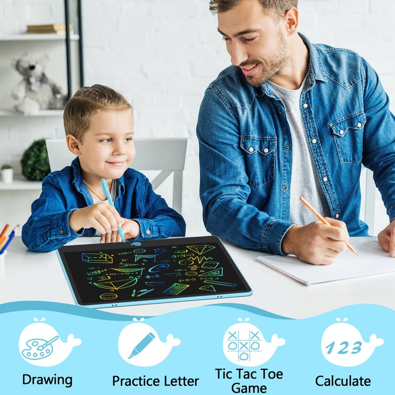 Hockvill LCD Writing Tablet for Kids 16 Inch, Toys for Girls Boys Drawing Pad for 3 4 5 6 7 8 Year Old Kid, Toddler Magnetic Doodle Board Travel Essentials Christmas Birthday for Children (Blue) - Image 3