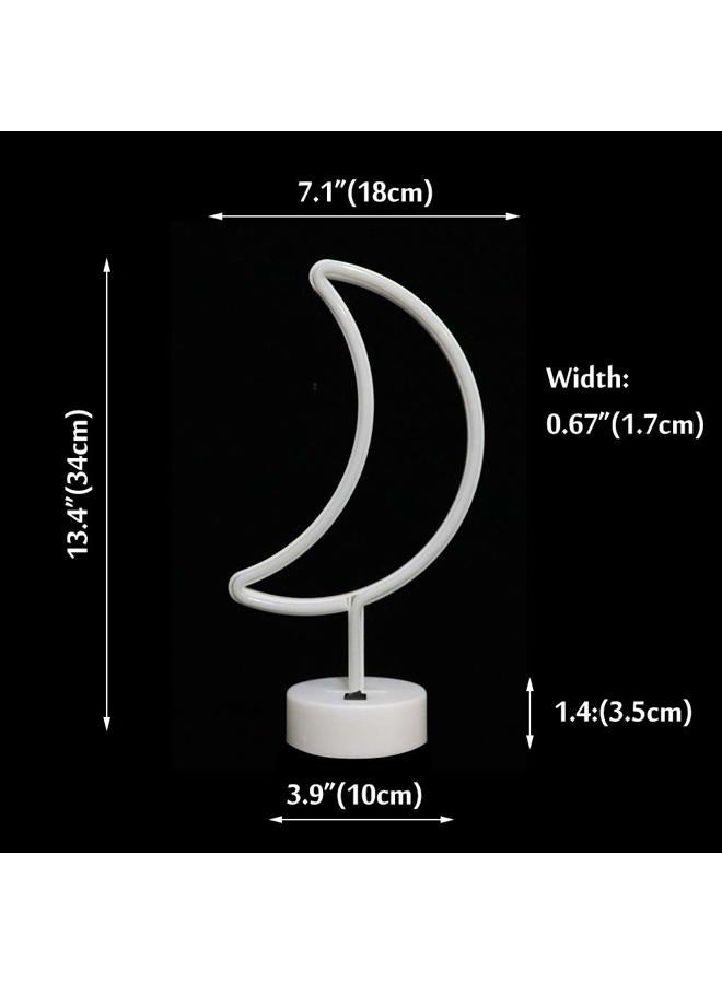 Vicila Neon Moon Lights, LED Moon Decor Neon Signs Art Decorations Crescent Night Lights Lamp for Party Supplies, Children Kids Girls Gift-Moon with Holder Base(Blue) - Image 5