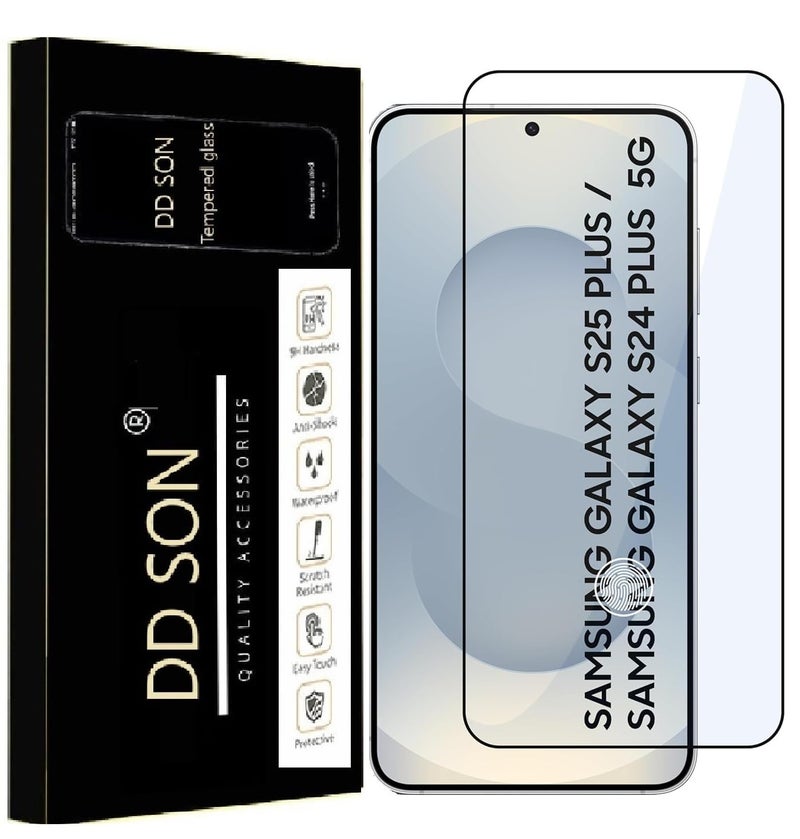 DD SON Tempered Glass Screen Protector Compatible for Samsung Galaxy S25 Plus / S24 Plus (5G) with Edge to Edge Coverage and Easy Installation kit,Black - Image 1