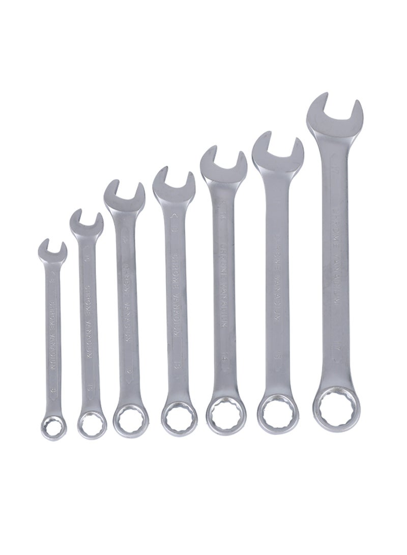 HOMESTAR Combination Spanner Set-7 Pieces-Chrome-plated Precision Open-end Wrench Set-for DIY and Professional Repair Maintenances in Automotive Household Plumbing Workshop Electrical Mechanics - Image 1