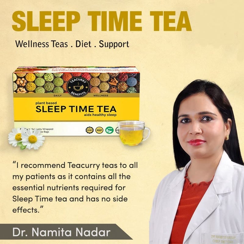 TEACURRY Sleep Tea (2 Months Pack, 60 Tea Bags) - Helps with Snoring, Insomnia, Stress - Sleep Tea Bags - Tea for Good Sleep - Sleep Time Tea Insomnia | Relax Tea - Image 5