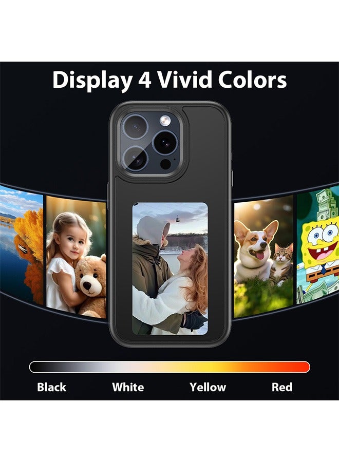 ليكسين جراب هاتف ذكي من نوع حبر لهاتف iPhone 15 Pro Max، جراب هاتف NFC DIY بصور قابلة للتخصيص، غطاء واقي مقاوم للصدمات ومضاد للخدش وشاشة تدوم طويلاً (أسود) - Image 3