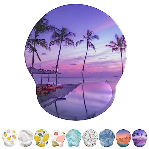 eulps Mouse Pad with Wrist Rest, Comfortable Computer Mousepad with Gel Wrist Support Smooth Surface and Non-Slip PU Base for Pain Relief, Laptop, Office & Home (Mauve Twilight) - Image 1