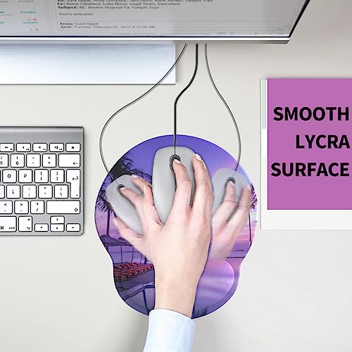 eulps Mouse Pad with Wrist Rest, Comfortable Computer Mousepad with Gel Wrist Support Smooth Surface and Non-Slip PU Base for Pain Relief, Laptop, Office & Home (Mauve Twilight) - Image 5
