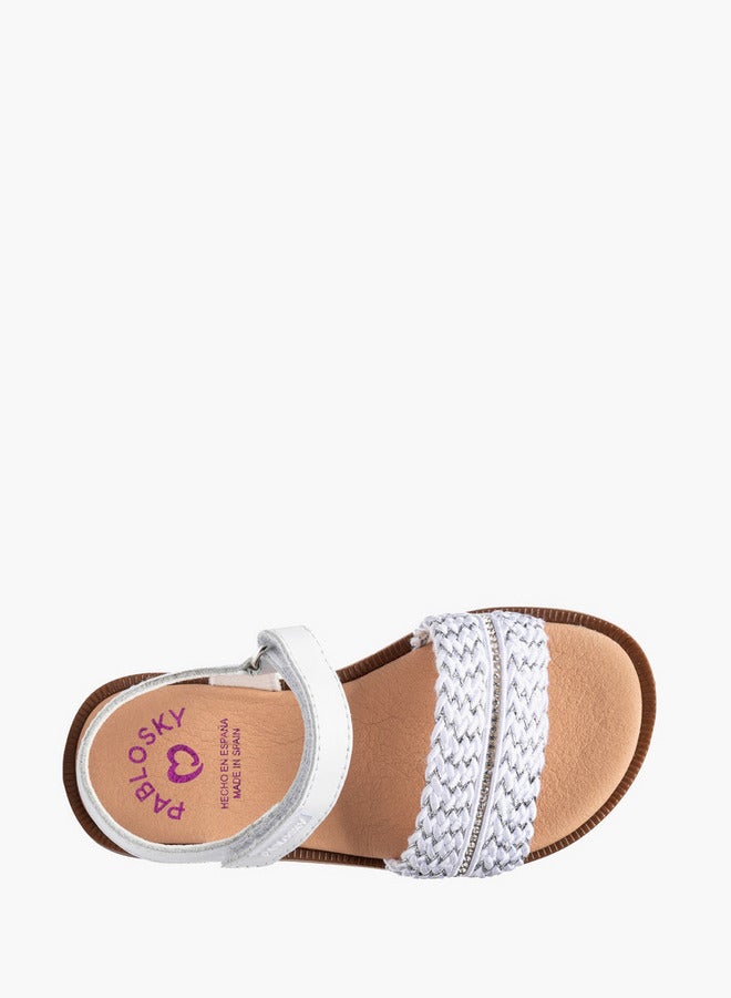 Pablosky Girls Braided Hook & Loop Sandals - Image 4