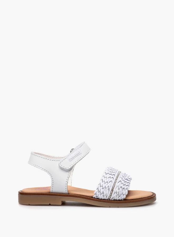 بابلوسكي Girls Braided Hook & Loop Sandals