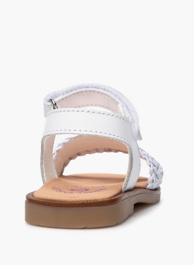 Pablosky Girls Braided Hook & Loop Sandals - Image 3