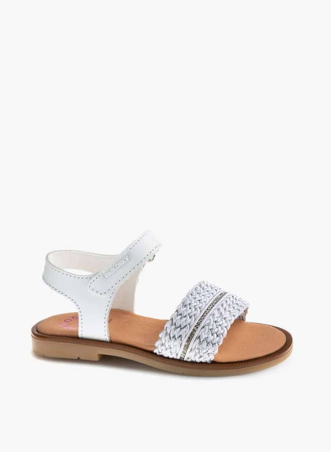 بابلوسكي Girls Braided Hook & Loop Sandals