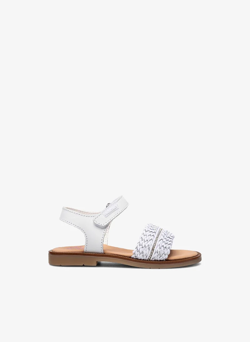 Pablosky Girls Braided Hook & Loop Sandals