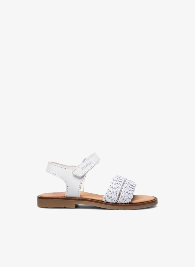 Pablosky Girls Braided Hook & Loop Sandals