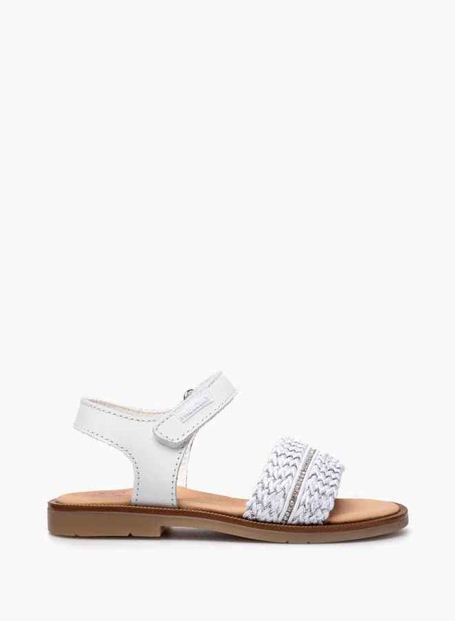 Pablosky Girls Braided Hook & Loop Sandals