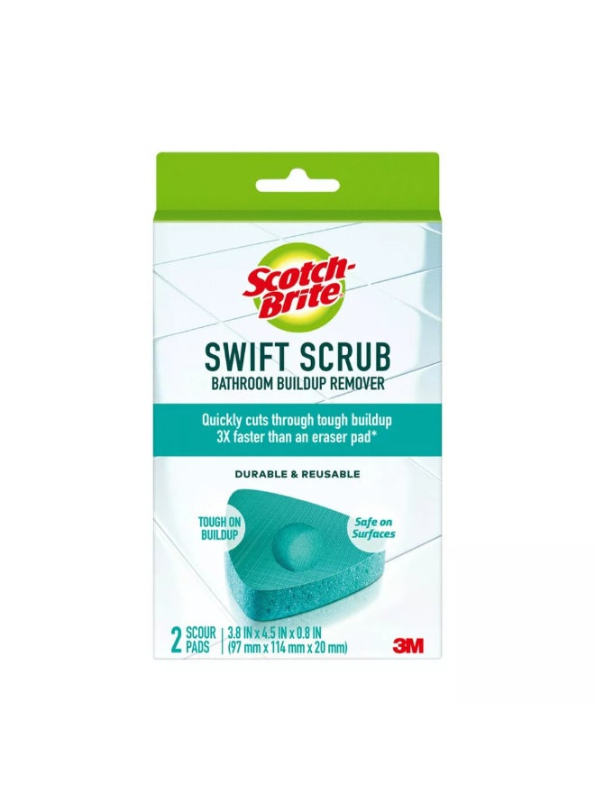 Scotch Brite Reusable Bathroom Buildup Remover Swift Scrub Teal 0.8 x 4.5 x 3.8 Inch 9895350 - Image 1