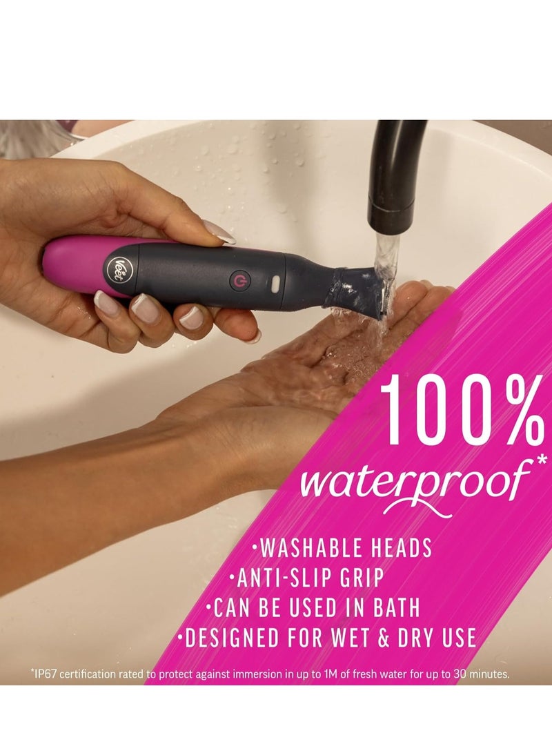 ماكينة حلاقة كهربائية احترافية متعددة الاستخدامات لإزالة شعر النساء في منطقة البكيني والوجه والحواجب، متعددة الاستخدامات، مزودة بشحن USB وملحقات قابلة لإعادة الشحن، مقاومة للماء بنسبة 100%، مصممة للاستخدام الرطب والجاف - Image 2