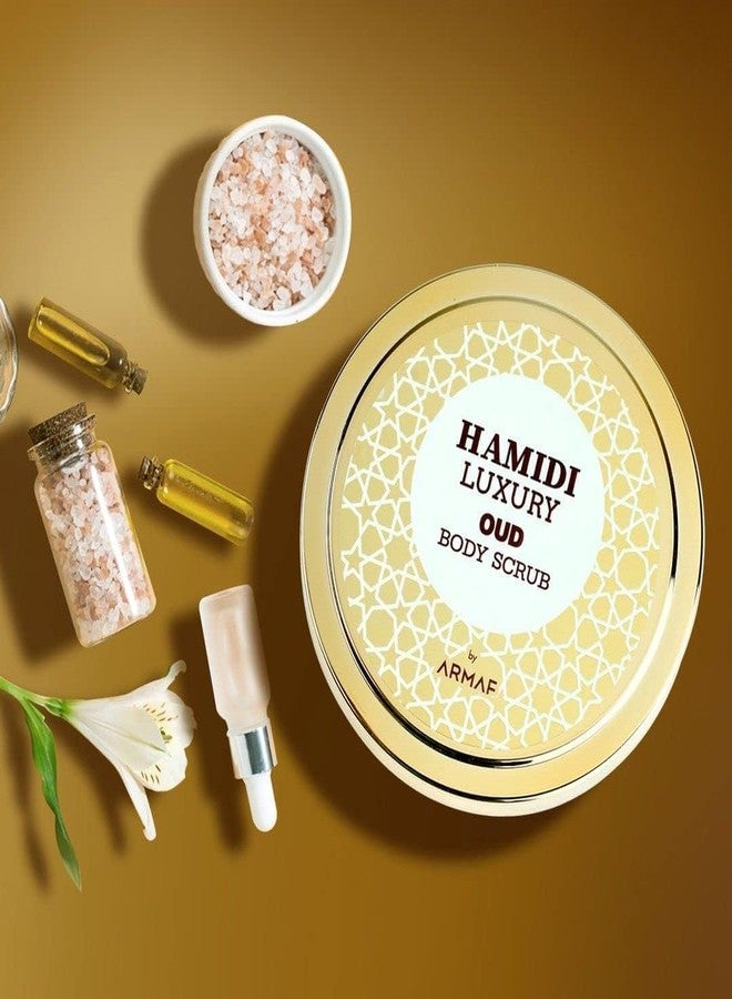 حميدي مجموعة هدايا حميدي الفاخرة بالعود، 3 قطع: مقشر للجسم بالعود 250 مل + لوشن للجسم بالعود 500 مل + جل استحمام بالعود 500 مل - Image 4