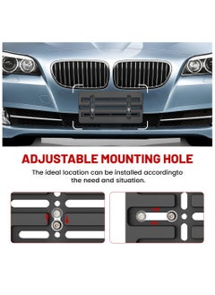 SYOSI Front License Plate Bracket Holder, Universal Front Bumper License Plate Mounting Kit, Frame Tag Universal,  Car Tag Adapter, for Car Truck Van SUV with 6 Screws and Wrench Kit, Black Easy Mount  - Image 3