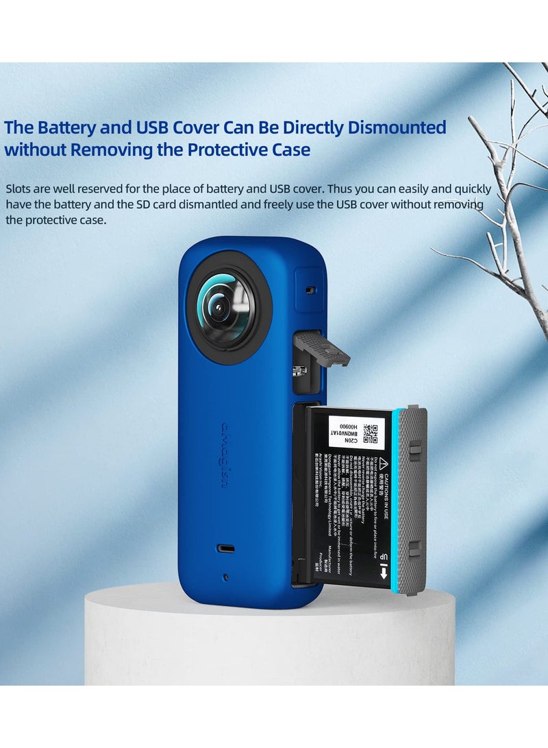 Silicone Protective Case and Lens Guards for Insta360 X3, Anti-Scratch Body Silicone Cover and Waterproof Lens Protector - Image 4